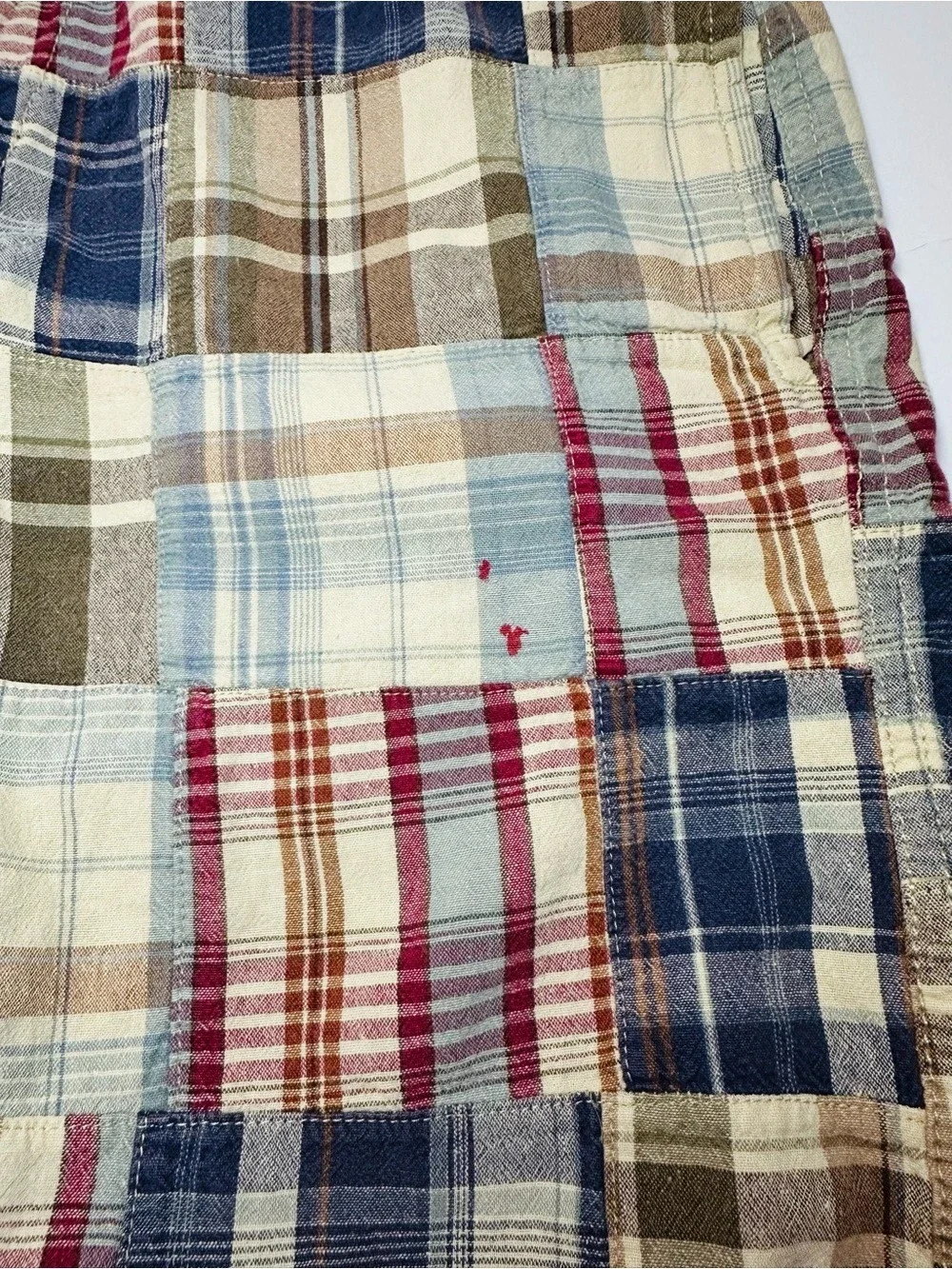 RED CAMEL MADRAS PATCHWORK PLAID SHORTS MEN 32 COASTAL PREP NANTUCKET 90s-2010